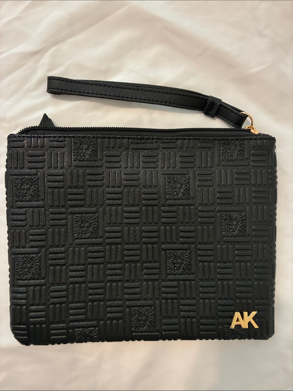 Anne Klein Black Textured Wristlet Clutch